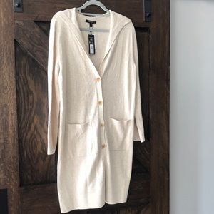Super cute button front oatmeal hooded cardigan. Perfect for Spring. New.